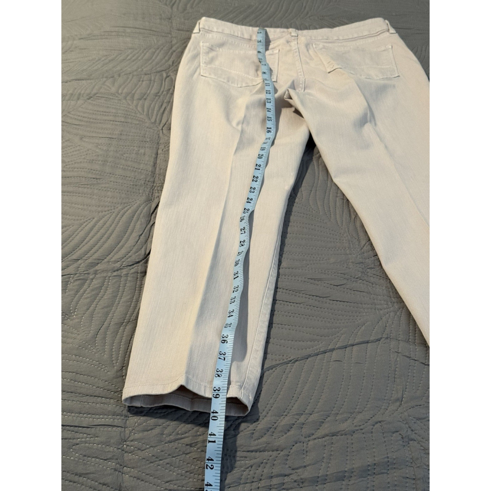 NYDJ Lift/Tuck Clarissa Ankle Lightweight Stretch Denim Jeans Beige Women Sz 10 - Picture 8 of 10